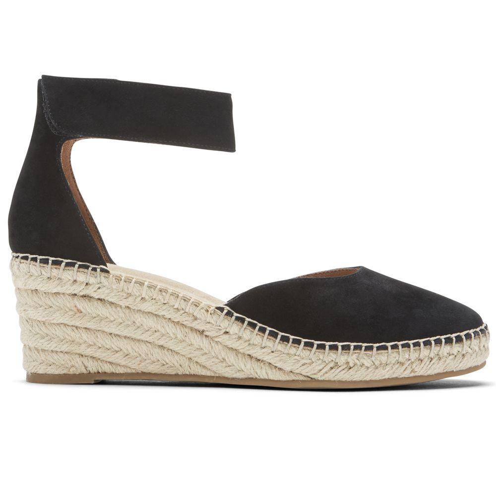 Sandalias Cunha Rockport Marah Ankle Strap Senhora - Pretas ( 035-FIBEAO )